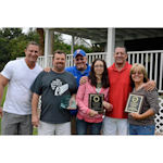 From left are Heron COO Steve Okros; Greg Wells, sales rep from the Sanford, Fla., branch; Mike Murphy, Leesburg, Fla., branch manager; Alison Grether, administrative specialist at the Orlando branch; Board Chairman Joseph Patti; and Carolyn Wyatt, pest control technician from the Leesburg branch.