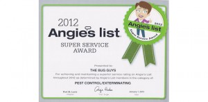 screenshot: Angie's List 2012 Super Service award