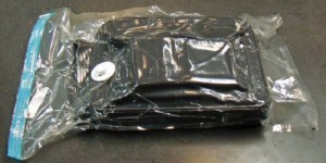 One of several types of available vacuum storage bags containing infested laptop bag and dry ice.