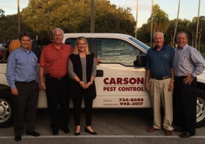 From left are Arrow COO Tim Pollard, Carson co-owner Dave Carson, Arrow President & CEO Emily Thomas Kendrick, Carson co-owner Jack Carson and Arrow CDO Kevin Burns.