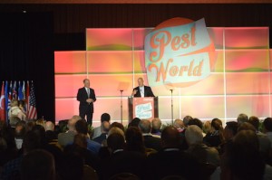 NPMA CEO Bob Rosenberg accepting the industry's highest honor, the Pinnacle Award.