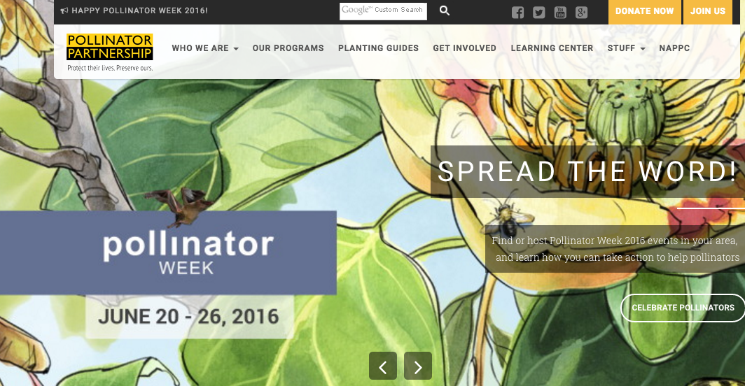 screenshot: www.pollinator.org.