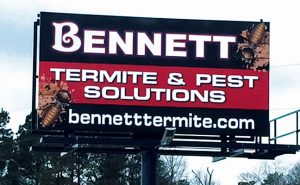 A crisp look and simple message comprise Bennett's approach to billboard advertising. Photo: Bennett Termite & Pest Control