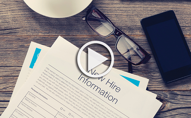 New hire video splash image. Photo: iStock.com/Courtney Keating