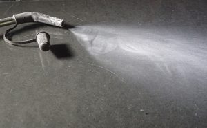 The amount of dust from each properly applied puff amounts to far less than 1 gram.Photo: Mark Sheperdigian, BCE