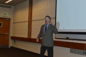 Mark “Shep” Sheperdigian, BCE, makes a point about following manufacturer labels during his presentation on labels and labeling. Photo: PMP staff