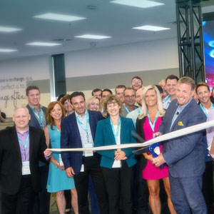 The Univar team celebrates with a ribbon-cutting ceremony. PHOTO: Univar