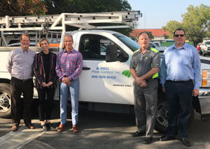 From left are Kemp Anderson, Terminix's Allison LaRoche, A-Pro co-founders Chuck Payton and Bill Cress, and Terminix's Jason Wing. PHOTO: KEMP ANDERSON