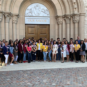 Student scholarship recipients, with Ziemke and Bausch from American City Pest & Termite Inc., as well as HACLA representatives. PHOTO: AMERICAN CITY PEST & TERMITE INC.