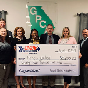 From left are Arrow team members and individuals from GPCA Brantley Russell, Alyson Gilleland, Mickey Thomas, Pasha Simpson, Garry Adams (GPCA), Shay Runion and Brett Craig.