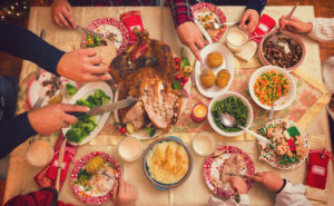 Thanksgiving dinner. Food on table. Photo: kajakiki/E+/GettyImages