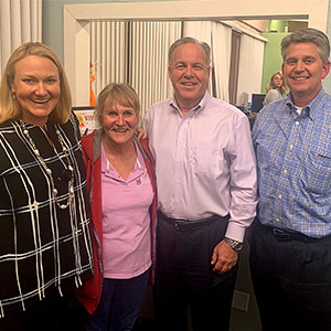 From left are Emily Thomas Kendrick (Arrow), Shelby Magnuson-Hawkins (5 Star), Kevin Burns and Tim Pollard (Arrow). PHOTO: ARROW EXTERMINATORS