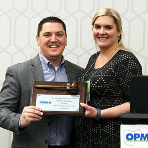 Molly Patton-Marsh and outgoing president of the OPMA, Kurt Scherzinger. PHOTO: OPMA