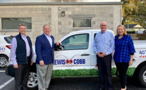 From left: Tim Pollard, Kevin Burns (Arrow), Roger Lewis (Lewis Cobb Pest Control), & Emily Thomas Kendrick (Arrow). PHOTO: ARROW EXTERMINATORS