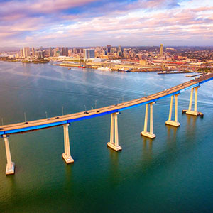The Coronado Bridge over the San Diego Bay. PHOTO: ART WAGER/E+/GETTY IMAGES