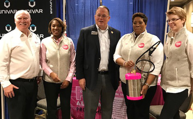 Pictured from left are Pat Callahan, Pelsis/B&G Equipment Corp.; Faye Golden, Cook’s Pest Control and Co-chair, PWIPM of Alabama; Bob Plaster, Assistant Commissioner, Alabama Department of Agriculture; Dr. Sonja Thomas, Auburn University-PSEP and Co-chair, PWIPM of Alabama; and Kristiana llies, Auburn University. PHOTO: PWIPM OF ALABAMA