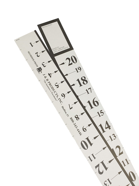 Installing an “R stick,” or attic ruler, can help determine whether the depth of insulation is sufficient as the years pass. PHOTO: J&R PRODUCTS INC.