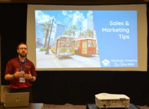 ServicePro's Alan Mahan shared how ServSuite's marketing tools can be used to help drive sales. PHOTO: DIANE SOFRANEC/PMP