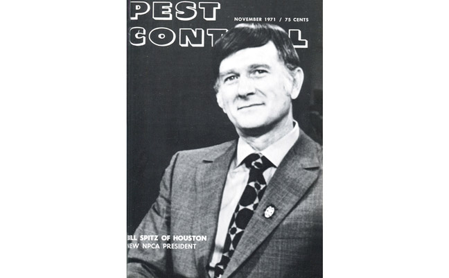 Cover of Pest Control November 1971, Bill Spitz, NPCA pictured. (Image: Pest Management Professional Archives)