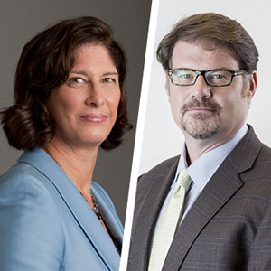 From left: Mara Liasson and Jonah Goldberg