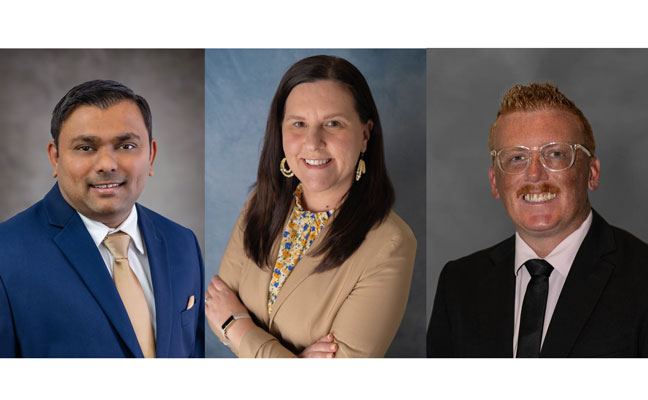 From left: Chad Patel, Brandy Hamilton and Josh Burnett