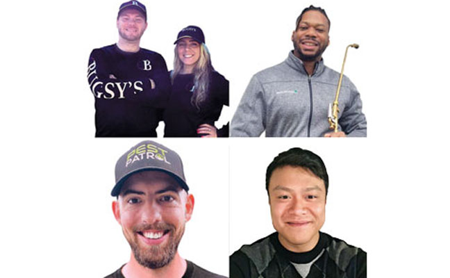 Clockwise: Zach Bernstein and Kiki Uher; Marcus Richardson; Joseph Nguyen; and Gabe Seymour.