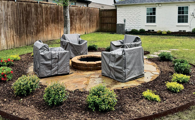 Designing, building and maintaining a nicely landscaped fire pit area for a new or existing customer? Yes, we do that, and so can you. (PHOTO: ABC HOME & COMMERCIAL SERVICES OF DFW)