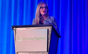 RISE President Megan Provost addresses attendees during the RISE Annual Meeting closing session. PHOTO COURTESY OF RISE