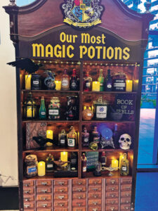 Arrow Exterminators found a creative way to recognize the companies on which it relies to serve customers. A cabinet of spooky magic potions showcased partners and sponsors, including BASF, Nisus, Envu and Veseris. (Photo: Diane Sofranec)