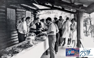 Don’t forget the clams!: This throwback photo from the early years shows that the group was small enough to gather in a lodge. This year’s clambake, which included “clams, steak, lobster and all the fixins’,” took place under a large tent to accommodate all attendees and vendors. PHOTO: NEW JERSEY PEST MANAGEMENT ASSOCIATION