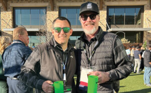 Passing the torch: Lance Platt, left, the new senior market manager for MGK’s professional business, enjoys PestFest alongside his predecessor, Brian Krelitz — celebrating the transition with smiles and laughter. PHOTO: MGK