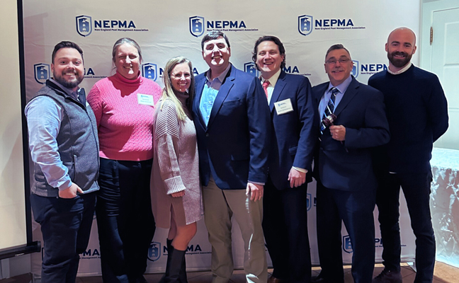 Left to right: Daniel Brady, Hope Bowman, Courtney Carace, Kevin Goldman, DJ Flynn (Past President), Michael Bourdeau, David Lock. PHOTO: NEPMA