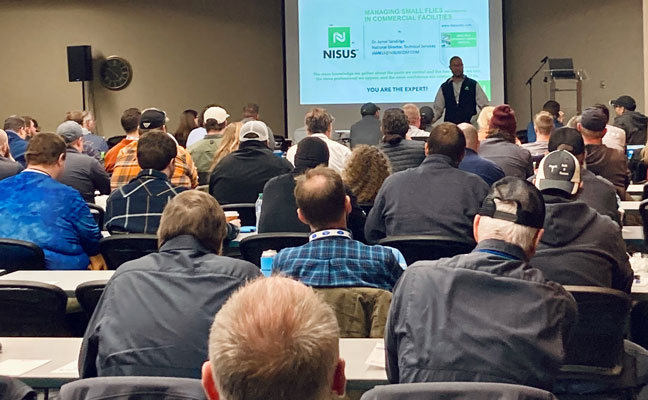 Dr. Jamel Sandidge, BCE, the national director of technical services for Nisus Corp., presented to attendees and reminded them the important role PMPs play in public safety. PHOTO COURTESY OF ETPCA