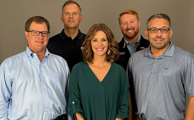 Left to right: Pat Beyer, president of Beyer Boys; Jeff Woosnam, president and CEO of Star Group; Kristi Wells, CEO of Safehouse; Barrett Conway, managing director of Cetane Associates; and Bruce Spiridonoff, COO of Tevis Energy. PHOTO COURTESY OF CETANE