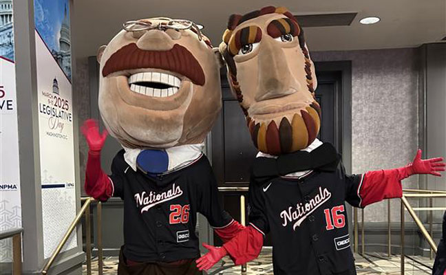 Mascots Teddy and Abe for Washington Nationals Major League Baseball team  made a special appearance at the Monday night reception. PHOTO: PMP STAFF