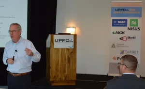 Steve Good speaks to the crowd at UPFDA 2025. PHOTO: PMP STAFF