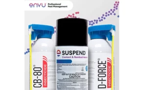 Envu logo and three aerosols