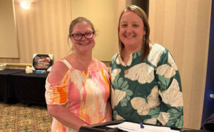 Executive Director Holly Fletcher-Timmons takes a quick break with Immediate Past President Carrie Campbell. (Photo: IPMA)