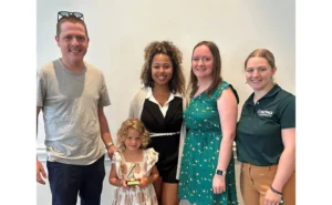 From left: Patrick and Harper Thompson and NPMA’s Brittani Crawley, Liz Grier and Ellie Sanders