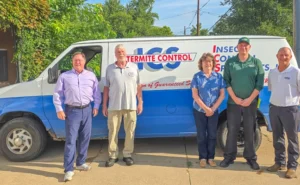 PHOTO: Plunkett, From left: Scott Steckel, Pete Verteiko, Leslie Parker, Mike Hamdorf (Plunkett’s Supervisor), and Jaime Phelps (Plunkett’s Regional Manager)