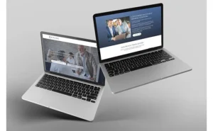 two laptops showing Cetane's new website