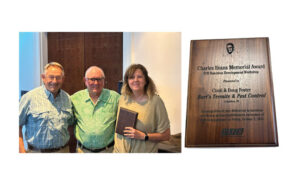 Doug Foster accepts the Charles Evans Memorial Award. IMAGE: DOUG FOSTER