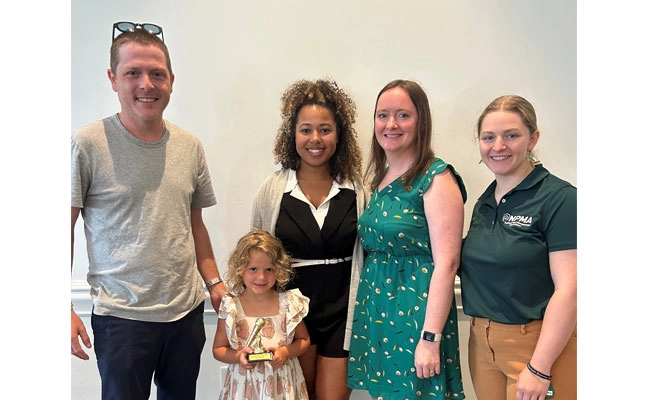 From left: Patrick and Harper Thompson and NPMA’s Brittani Crawley, Liz Grier and Ellie Sanders