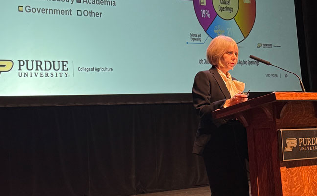 Dr. Catherine Hill, head of entomology at Purdue, informed attendees about the opportunities in entomology. Dr. Hill helped organize this year’s 90th  Purdue Pest Management Conference.  