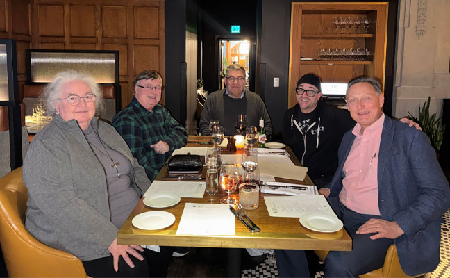 For Purdue: On Sunday night, Dr. Barry Pittendrigh hosted the Purdue Pest Management Conference Planning Committee and took them out to dinner. The 90th Purdue conference started this morning at 8 a.m.  Pictured from left are Conference Chairwoman Patricia Hottel (a 2024 PMP Hall of Famer, too!), Mike Corbitt, Dr. Pittendrigh, J.T. Eaton's Dale Baker and PMP's roving reporter, Pete Schopen.