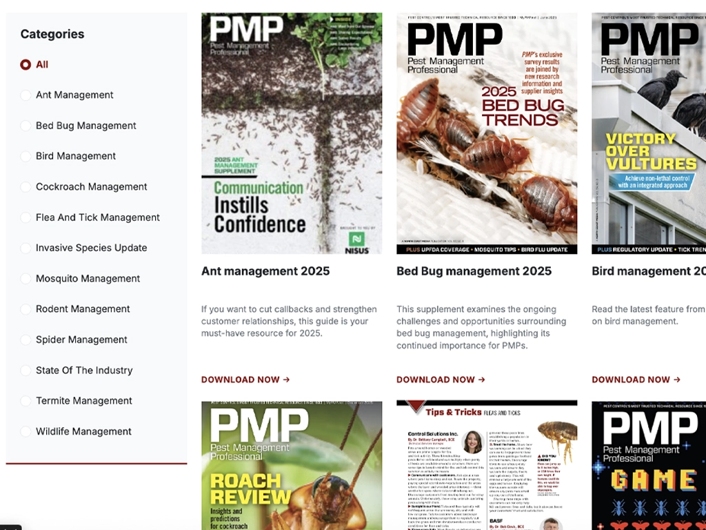 Pest Management Professional resource library.